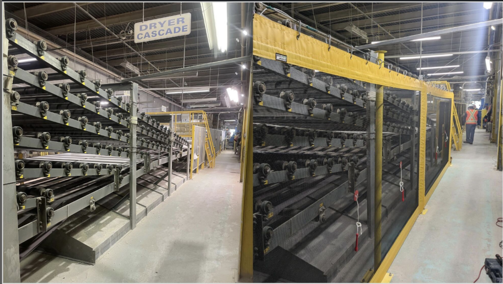 Gymsum Conveyors - before and after protection with Enduride Mesh Guards